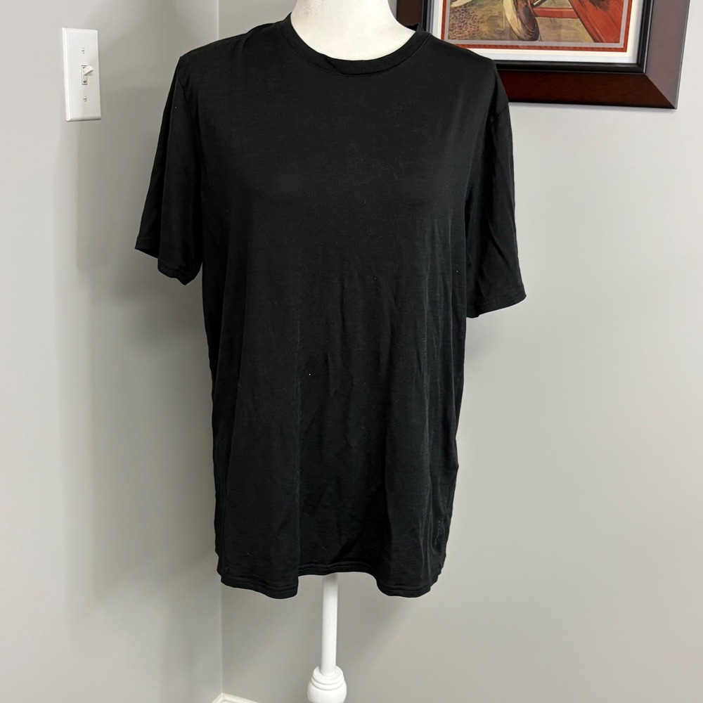 Kathmandu Mens Black 100% Merino Extra Fine Wool Short Sleeve Tee Shirt A1231
